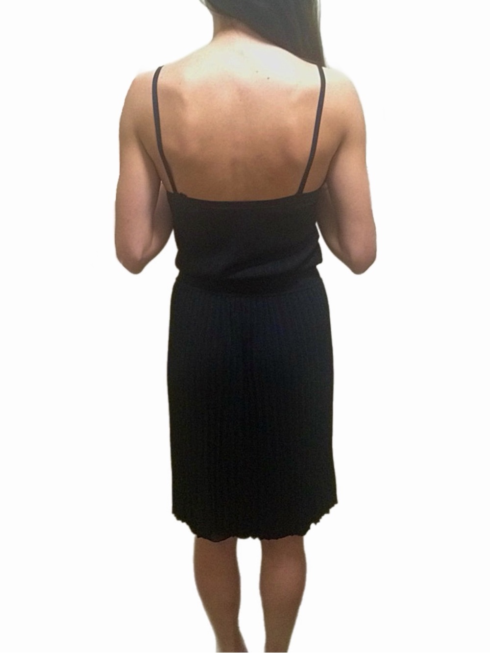 Gucci Black Silky Knit Pleated Drop Waist Strappy Midi Dress Tassel Tie Belt S - Picture 5 of 16